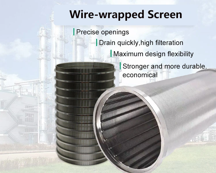 Wedge Wire Stainless Steel Screen for Waste Water Dewatering Filter Cylinders Mesh Waste Water Filter